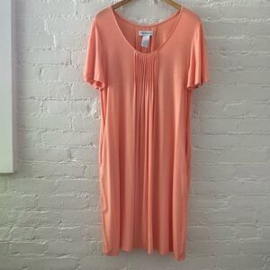 The Paragon Short Sleeve Orange Midi Dress Size Medium